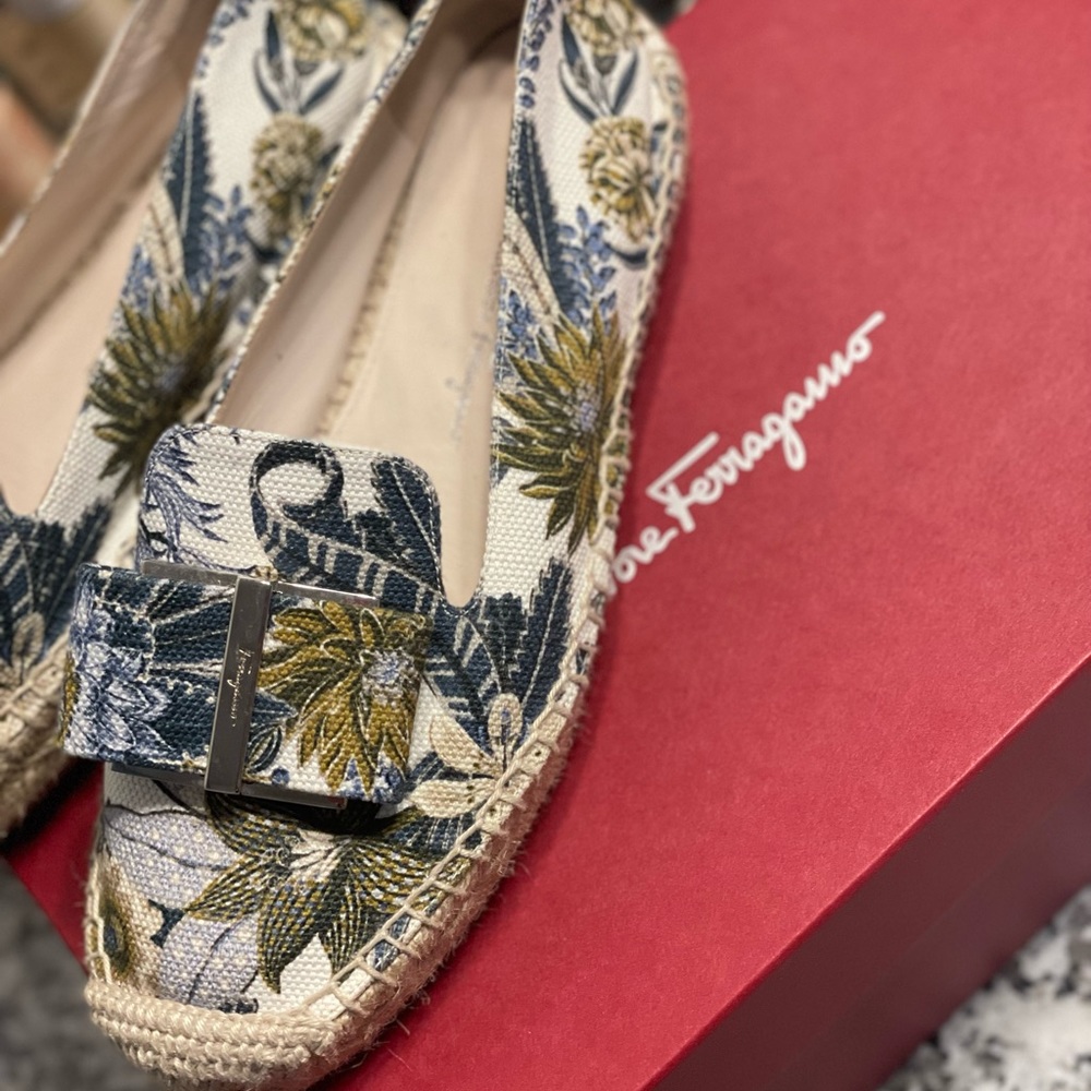 Salvatore Ferragamo Spring Floral Print SANNIO Espadrilles